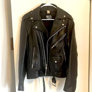 Ladies moto jacket 90's UMR. Leather. Size 36 black